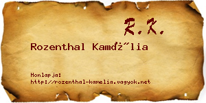 Rozenthal Kamélia névjegykártya